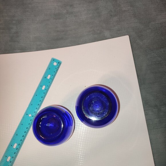 2 Pcs Cobalt Sapphire Blue Glasses Vintage Intense Deep Functional - Picture 6 of 6